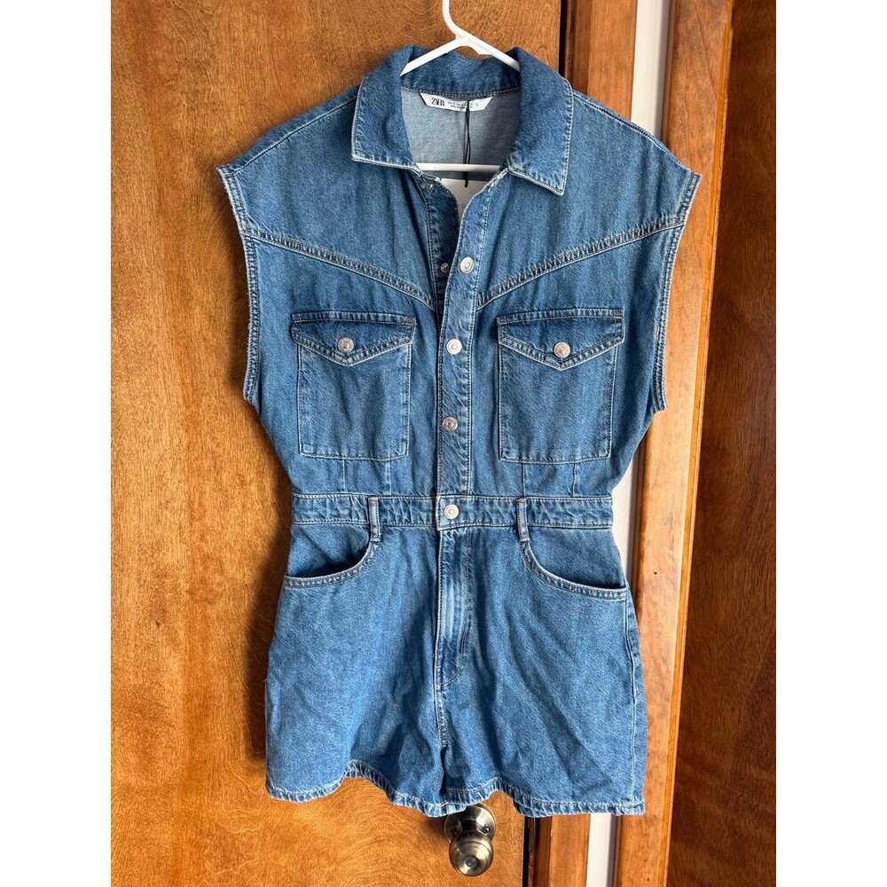 Zara Denim Romper Sz. Small NWT